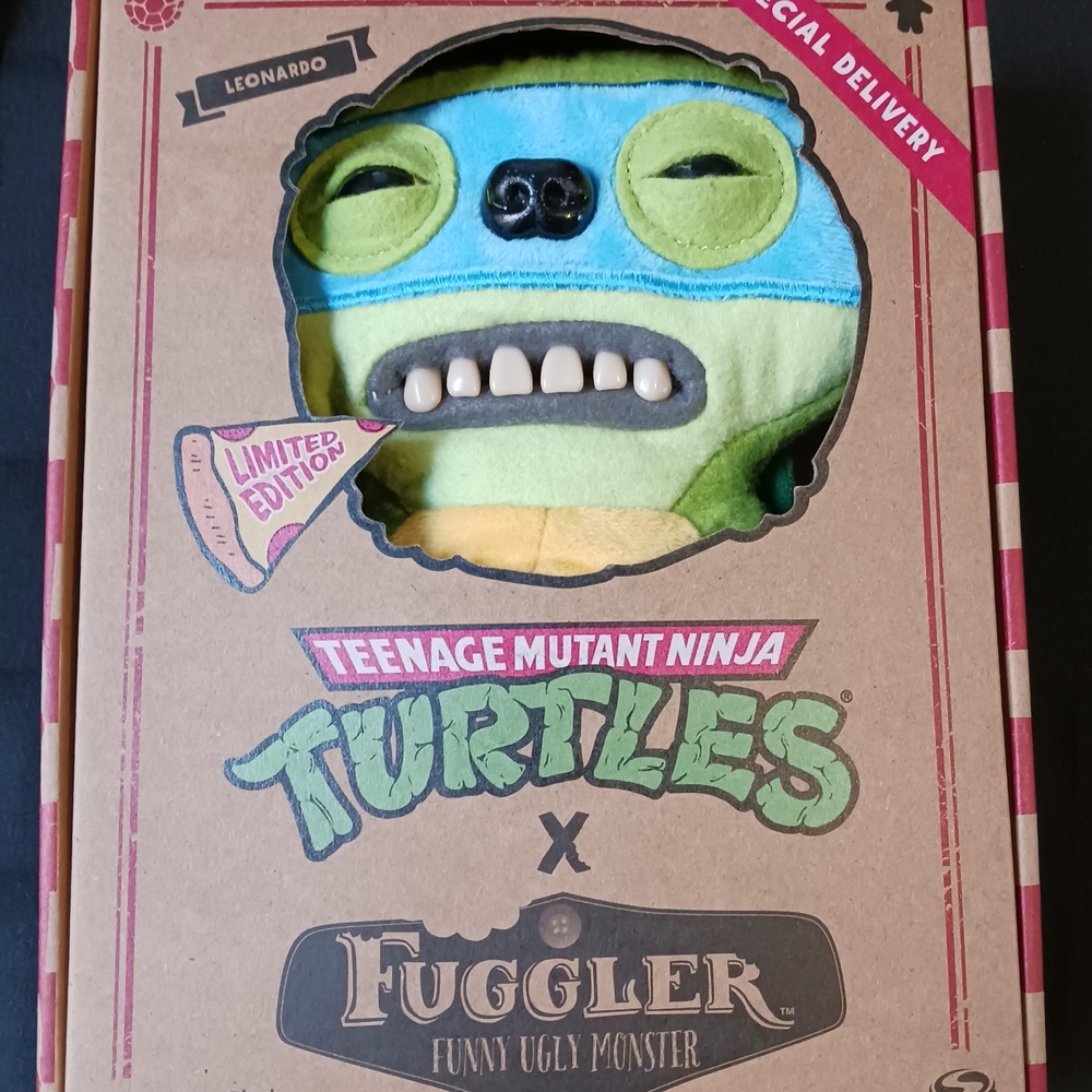 NIB Teenage Mutant Ninja Turtles Leonardo Plush Toy Fuggler Limited Edition